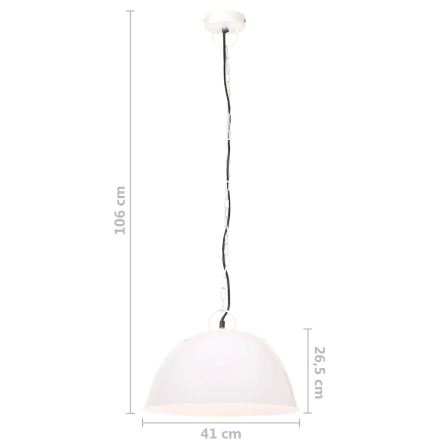 Lampe suspendue industrielle vintage 25 W Blanc Rond 41 cm E27 - 11