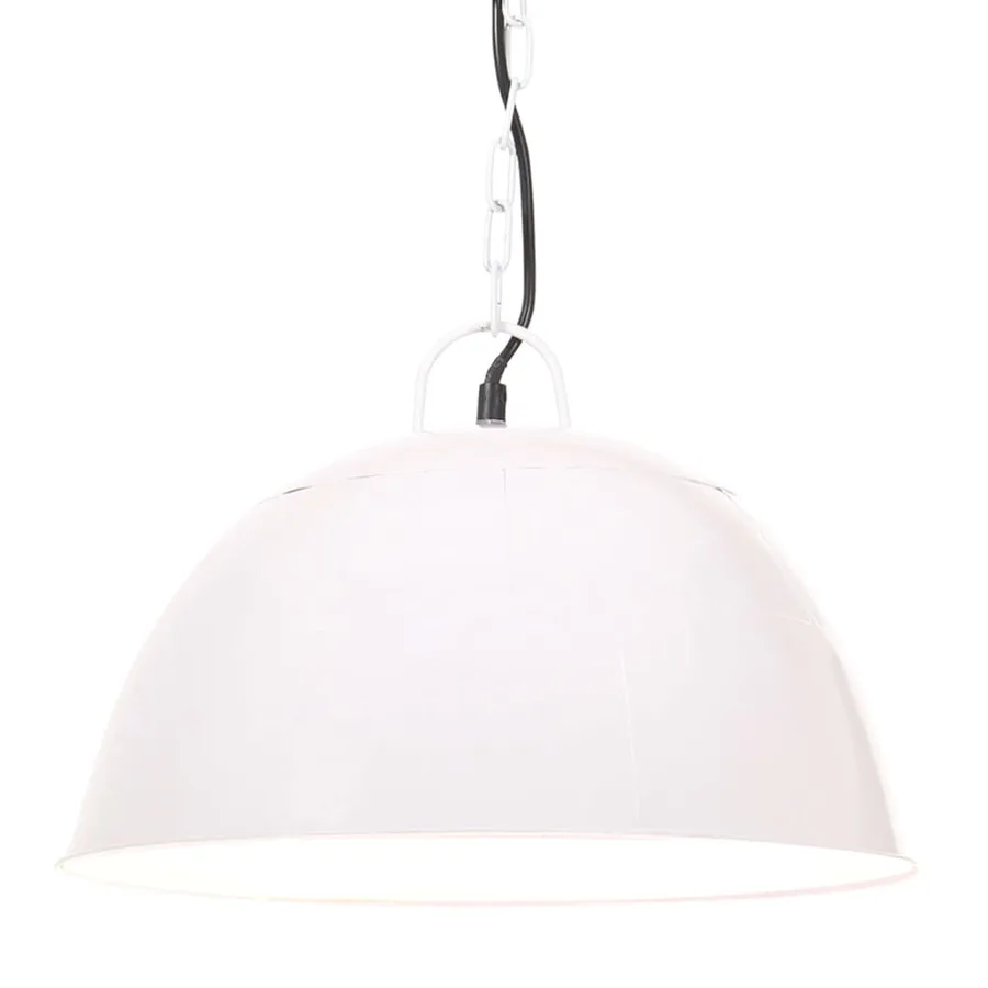Lampe suspendue industrielle vintage 25 W Blanc Rond 41 cm E27 - 2