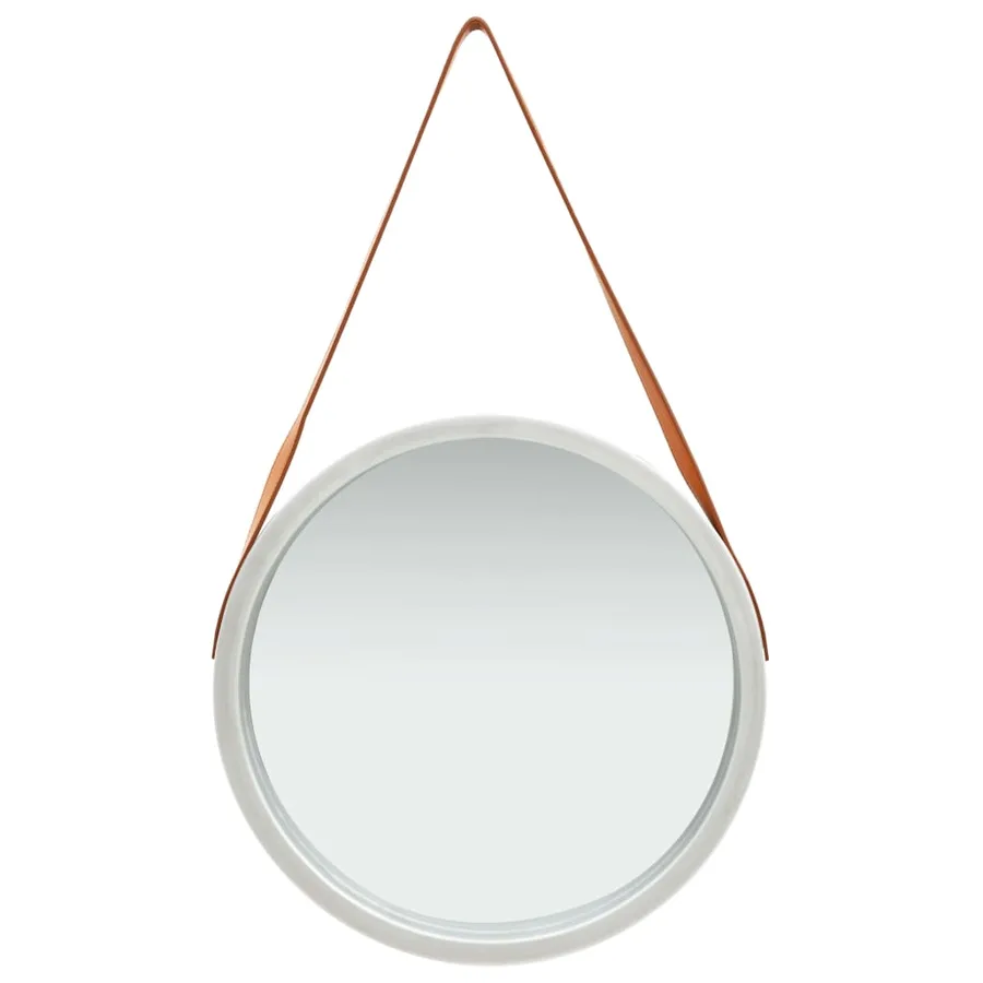 Miroir mural avec sangle 50 cm Argenté - 2