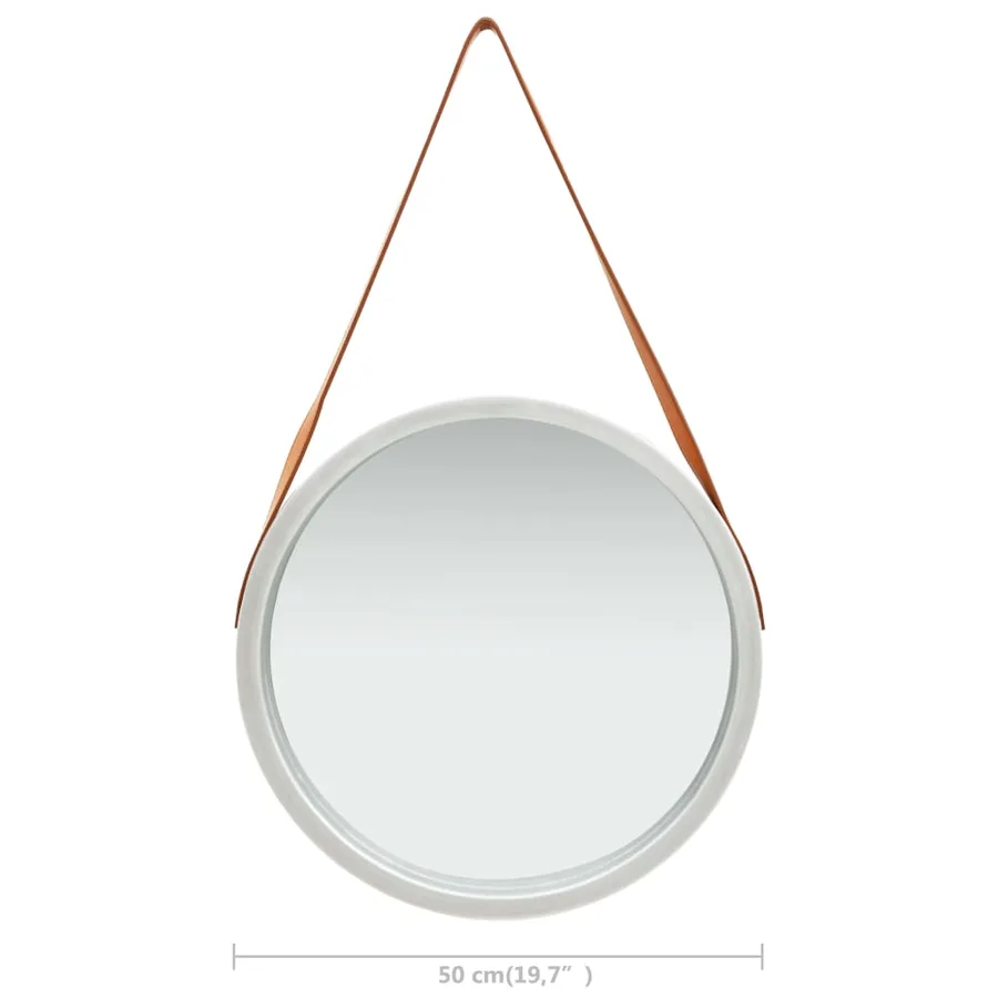 Miroir mural avec sangle 50 cm Argenté - 6