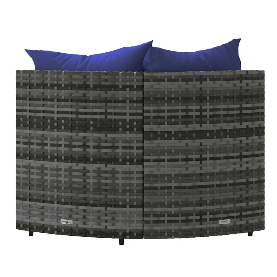 Canapés d'angle de jardin et coussins 2 pcs gris résine tressée - 6