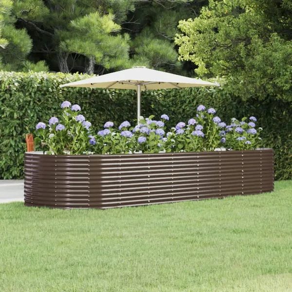 Lit surélevé de jardin Marron Acier galvanisé