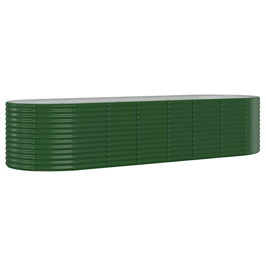 Lit surélevé de jardin Acier galvanisé 322x100x68cm Vert - 2