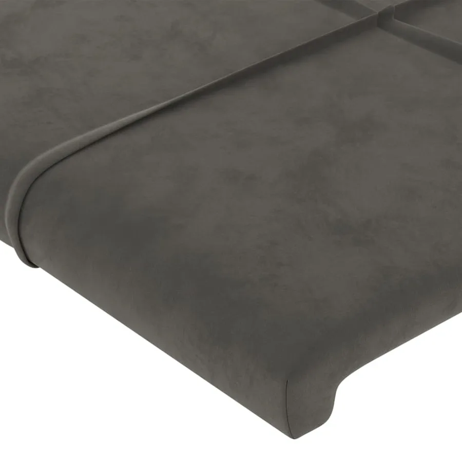 Tête de lit à LED Gris foncé 200x5x78/88 cm Velours - 5