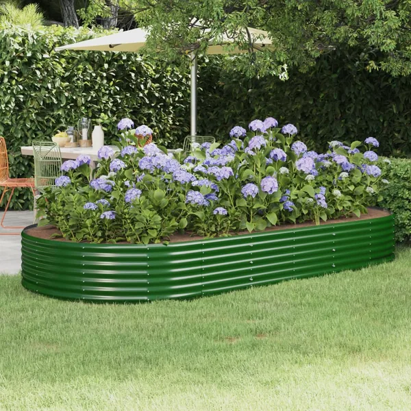 Lit surélevé de jardin Acier galvanisé 296x140x36cm Vert