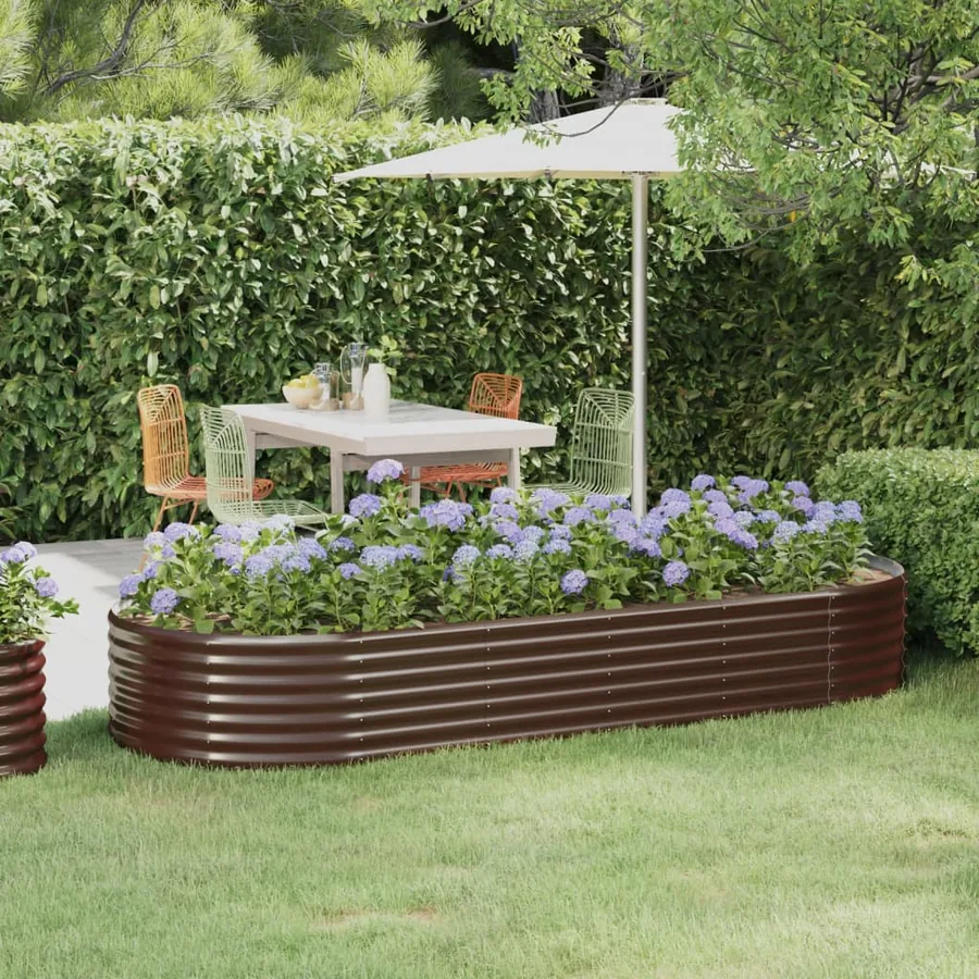 Lit surélevé de jardin Acier galvanisé marron