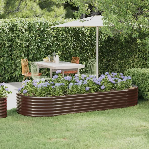 Lit surélevé de jardin Acier galvanisé marron