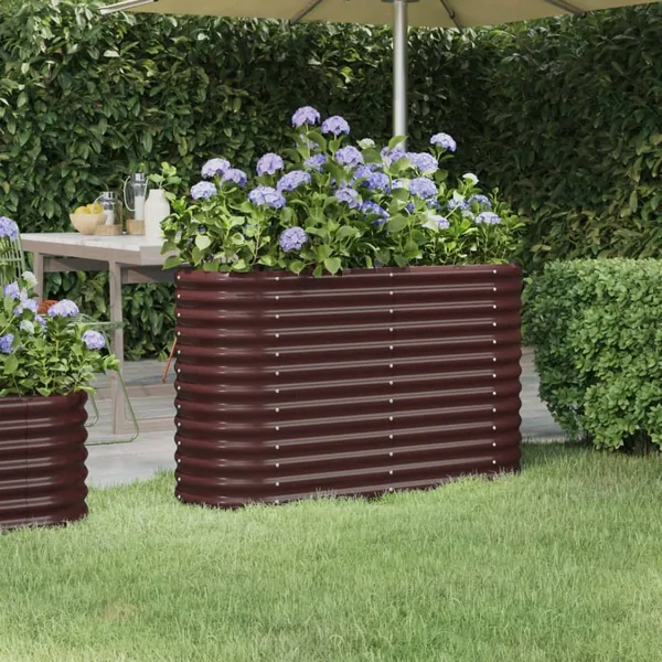 Lit surélevé de jardin Acier galvanisé marron