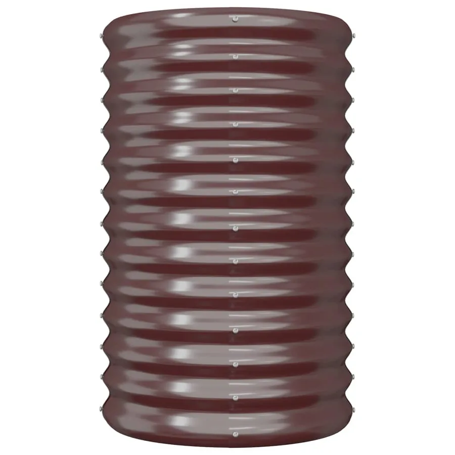 Jardinière de jardin Acier galvanisé 40x40x68 cm Marron - 3