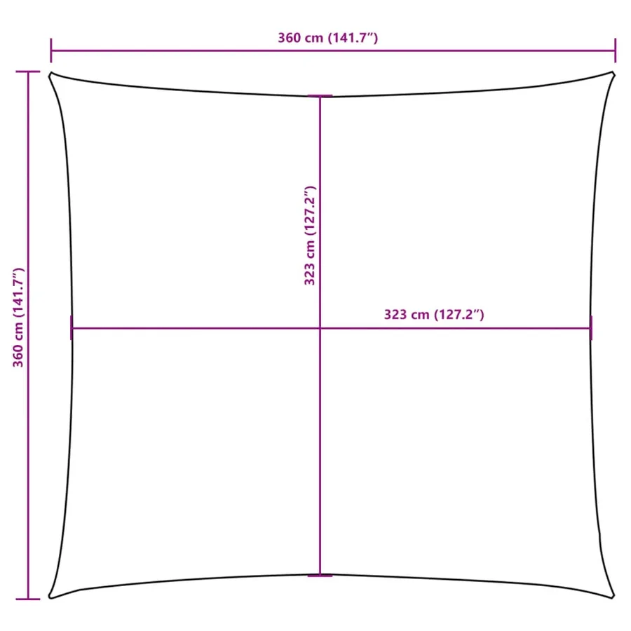 Voile de parasol tissu oxford carré 3,6x3,6 m vert foncé - 10