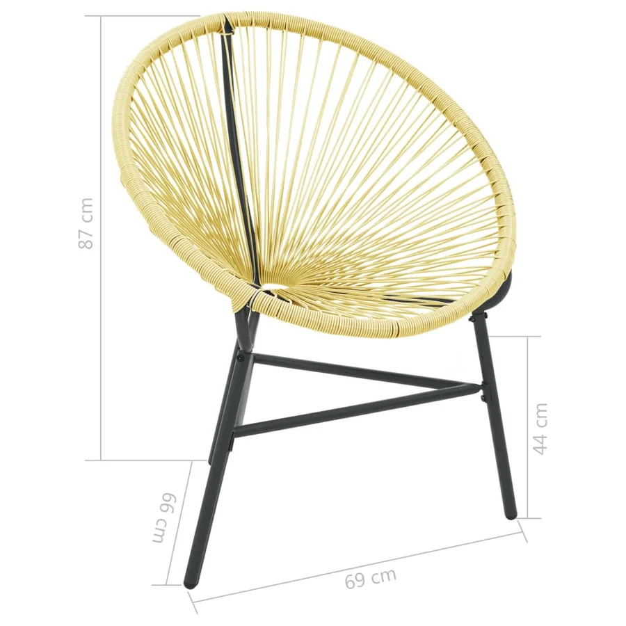 Chaise de jardin Acapulco Résine tressée Beige - 7