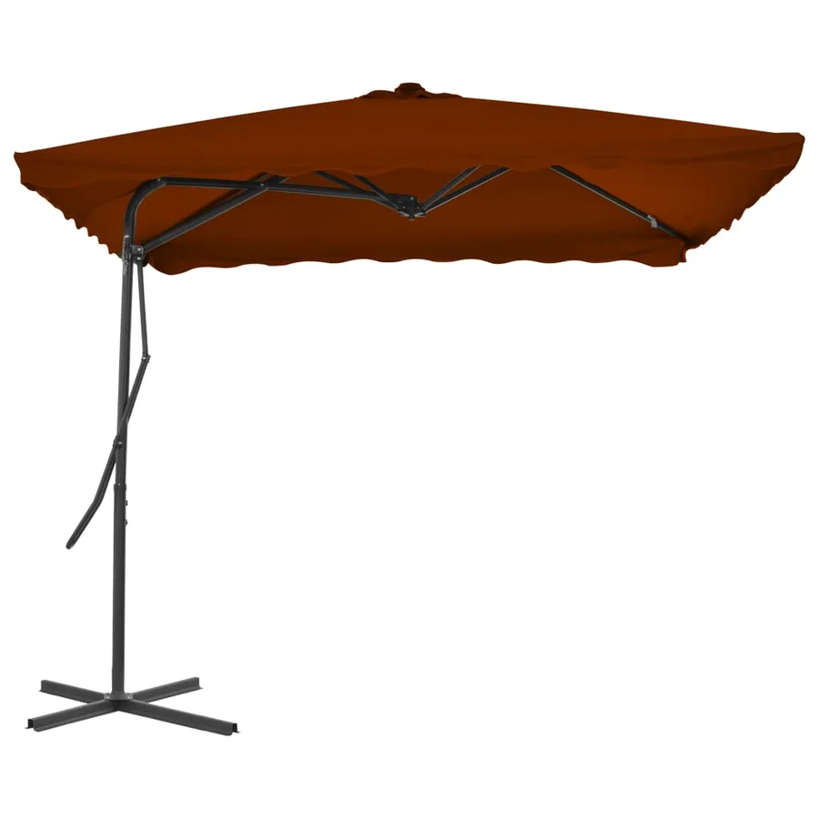Parasol de jardin avec mât en acier terre cuite 250x250x230 cm - 2