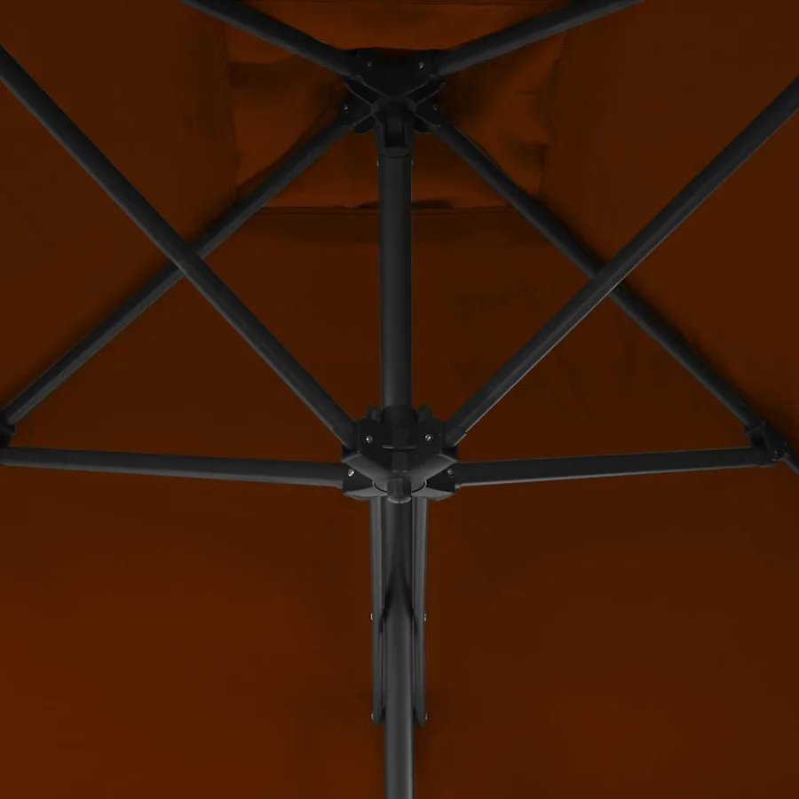 Parasol de jardin avec mât en acier terre cuite 250x250x230 cm - 4