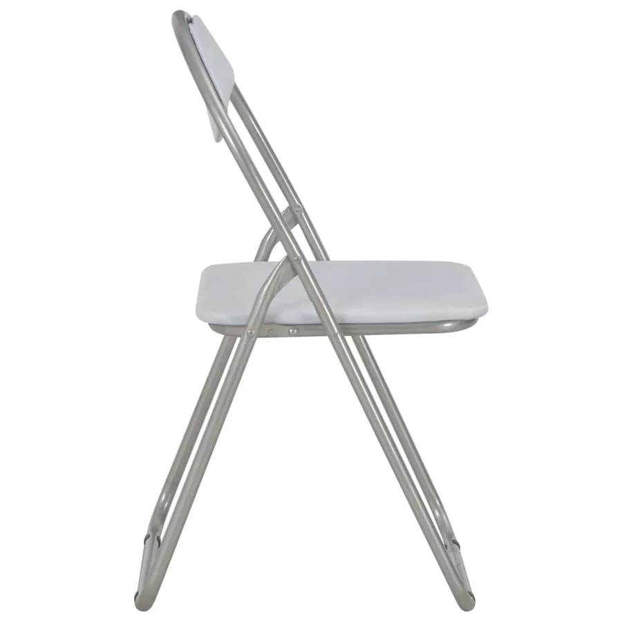 Chaises pliantes à manger lot de 2 blanc similicuir - 4