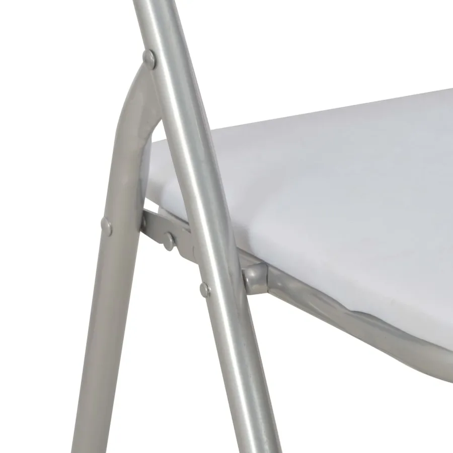 Chaises pliantes à manger lot de 2 blanc similicuir - 6
