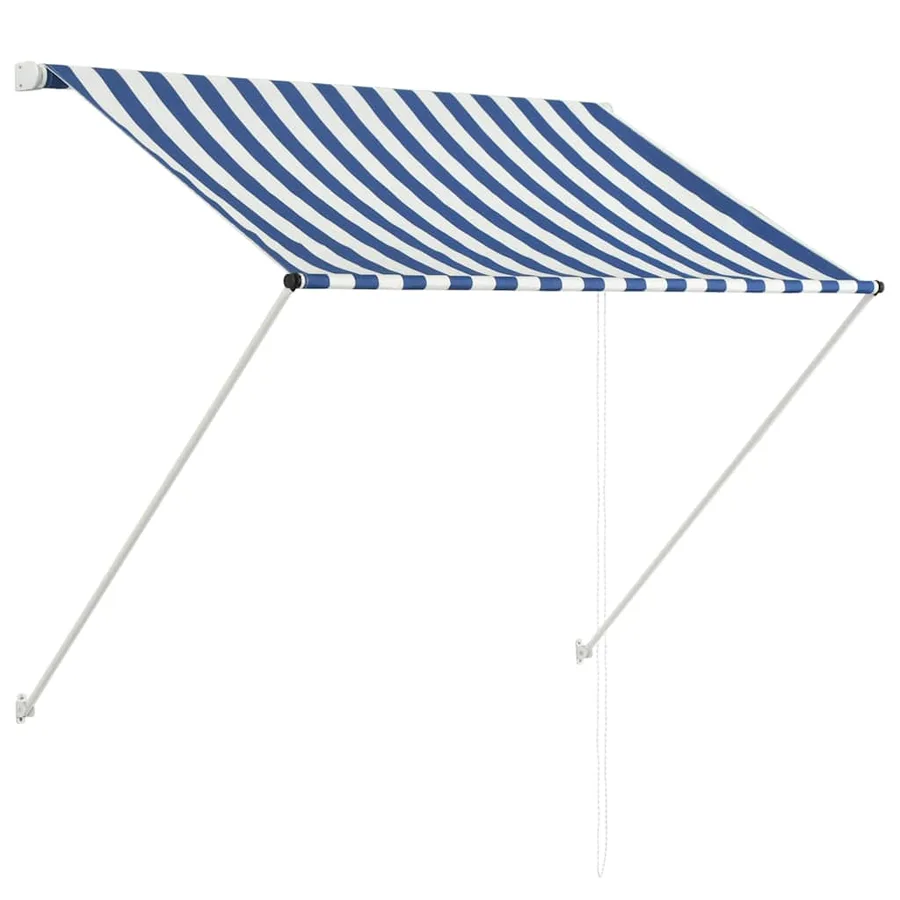Auvent rétractable 100x150 cm Bleu et blanc - 2