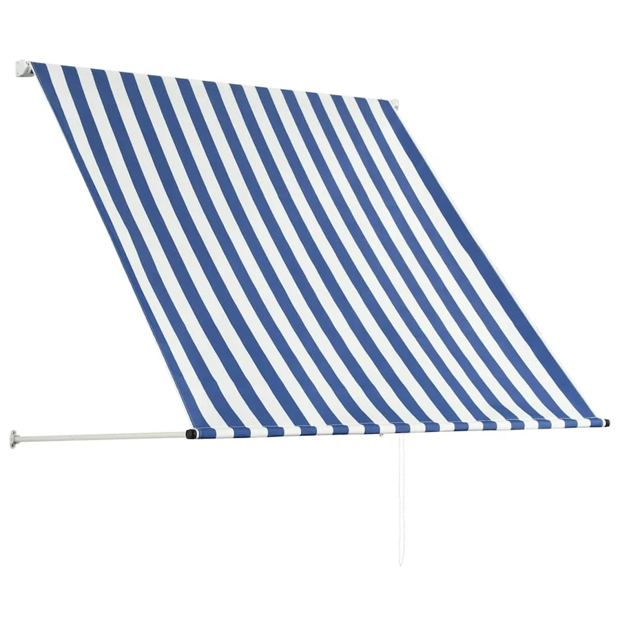 Auvent rétractable 100x150 cm Bleu et blanc - 3