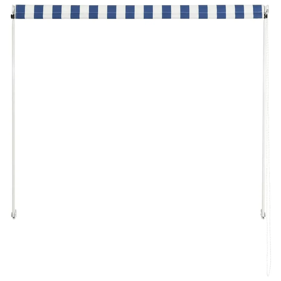 Auvent rétractable 100x150 cm Bleu et blanc - 5