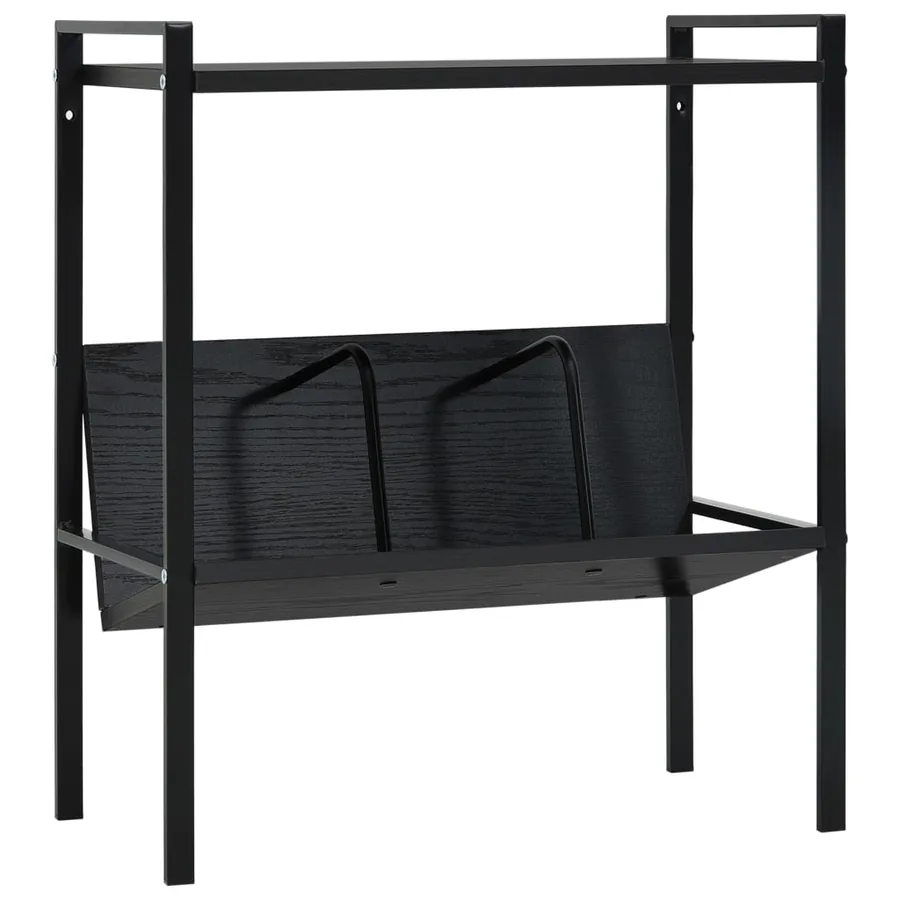 Bibliothèque 2 niveaux Noir 52x28x59 cm bois d'ingénierie