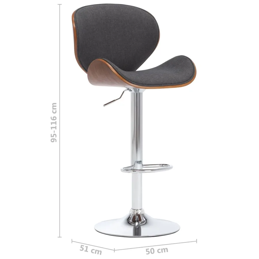 Tabouret de bar Gris Tissu - 7