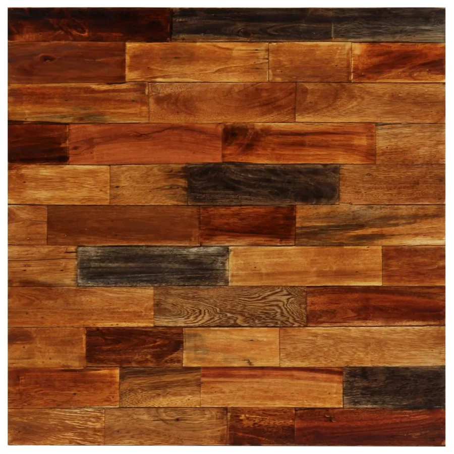 Ensemble de bar 3 pcs Bois massif recyclé et cuir de chèvre - 3