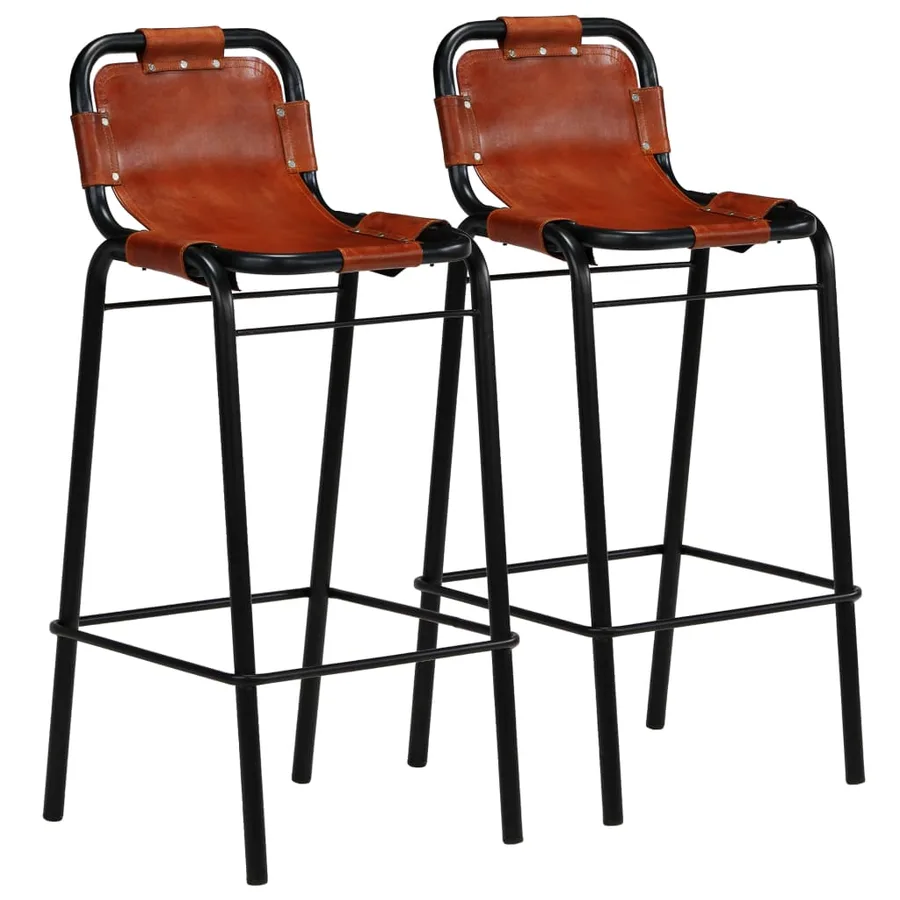 Ensemble de bar 3 pcs Bois massif recyclé et cuir de chèvre - 5