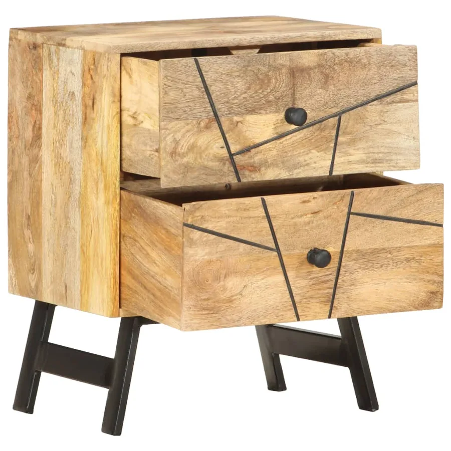 Table de chevet 40x30x50 cm Bois de manguier massif - 3