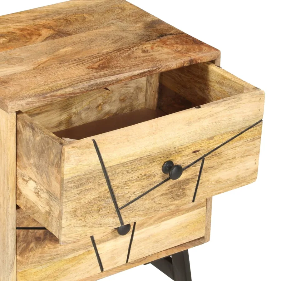 Table de chevet 40x30x50 cm Bois de manguier massif - 4