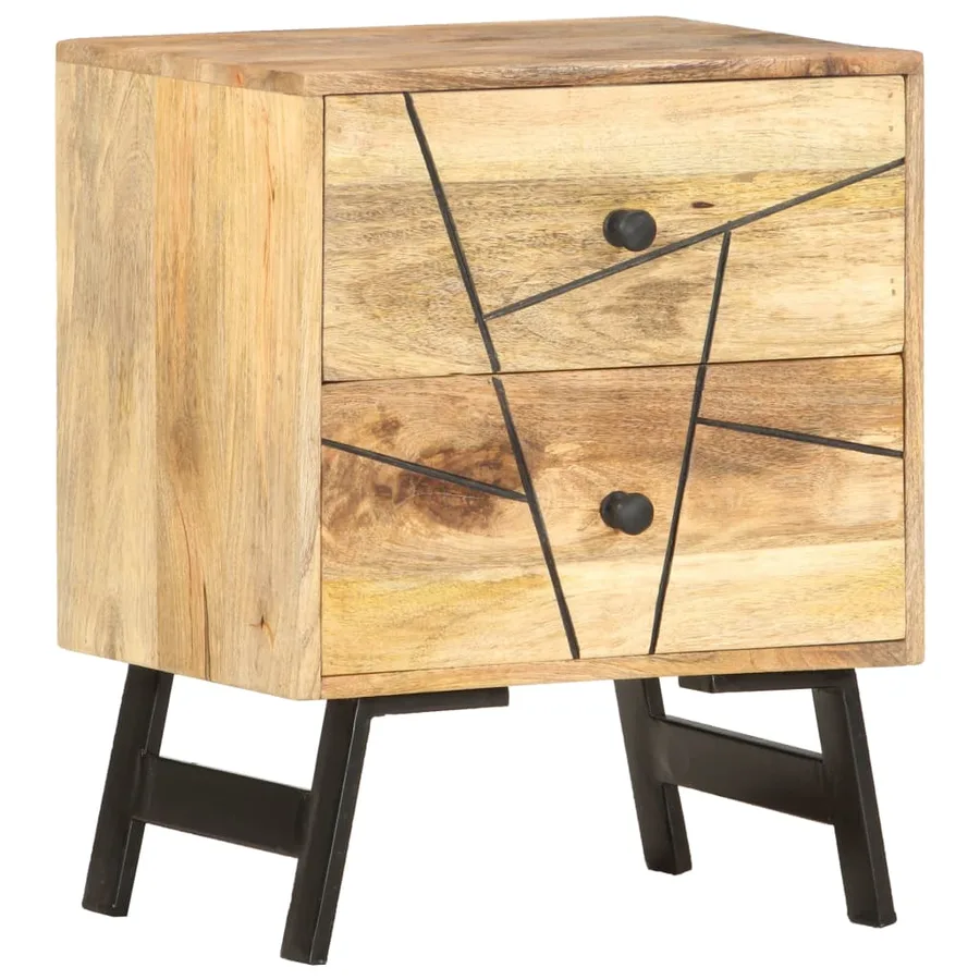 Table de chevet 40x30x50 cm Bois de manguier massif - 7