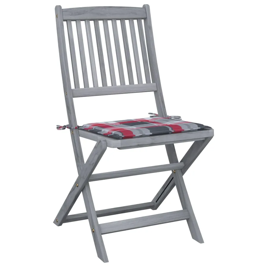 Chaises pliables d'extérieur lot de 6 et coussins Bois d'acacia - 8