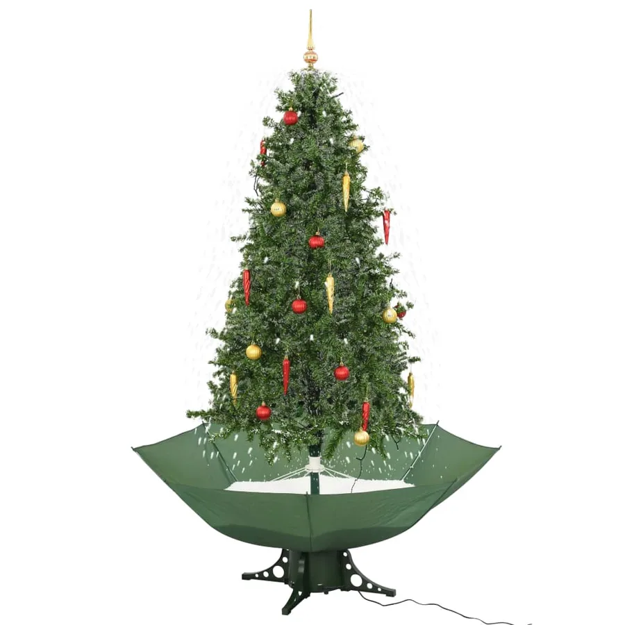 Arbre de Noël neigeux avec base de parapluie Vert 190 cm - 2