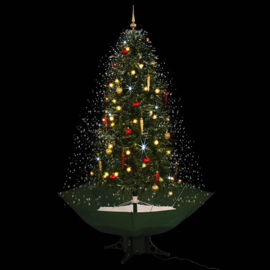 Arbre de Noël neigeux avec base de parapluie Vert 190 cm - 3