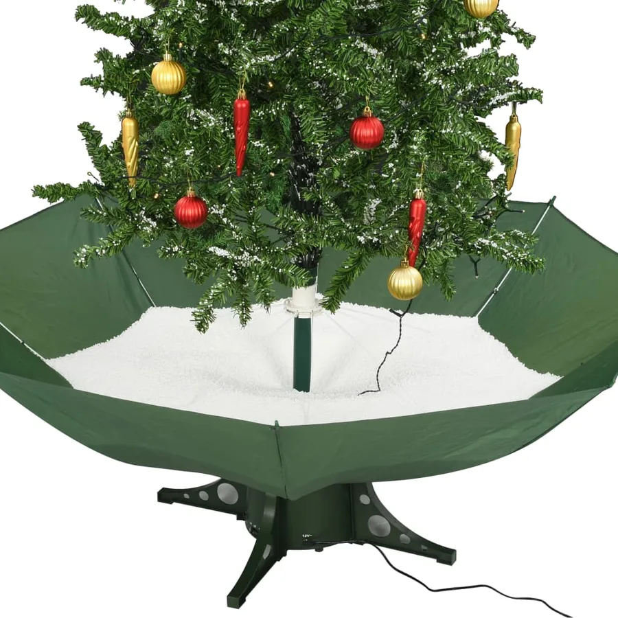 Arbre de Noël neigeux avec base de parapluie Vert 190 cm - 7