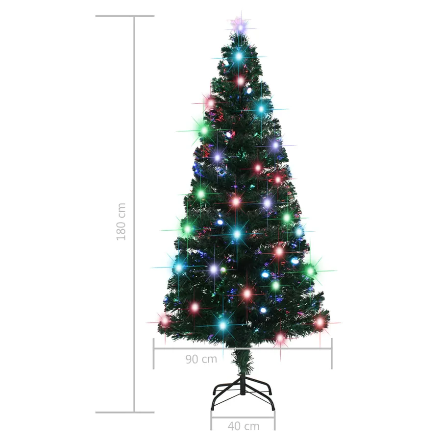 Arbre de Noël pré-éclairé avec support et LED 180 cm fibre optique - 10