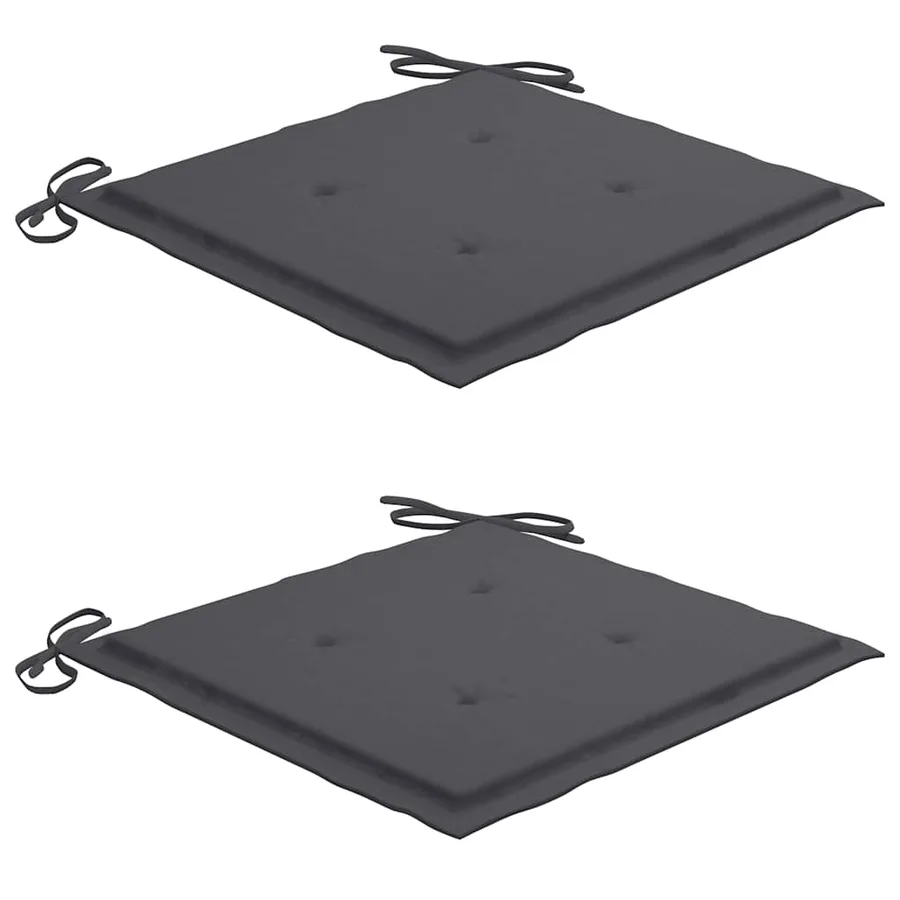 Chaises de jardin et coussins anthracite lot de 2 Bois de teck - 6