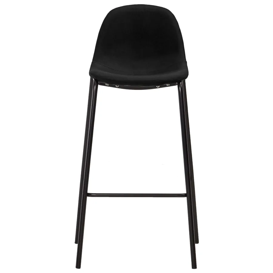 Chaises de bar lot de 2 noir tissu - 3