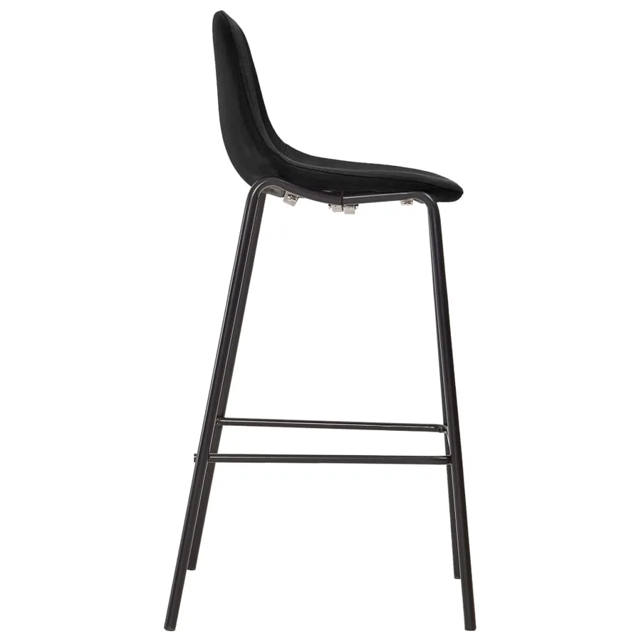 Chaises de bar lot de 2 noir tissu - 4