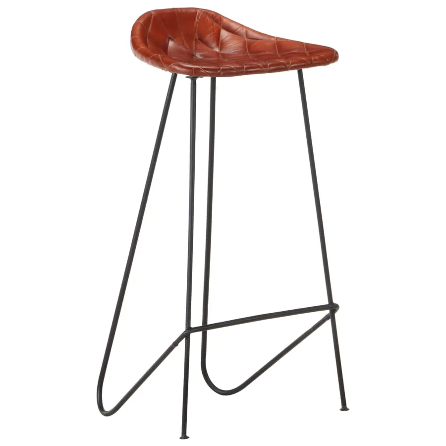 Ensemble de bar 5 pcs Bois de récupération et cuir véritable - 15