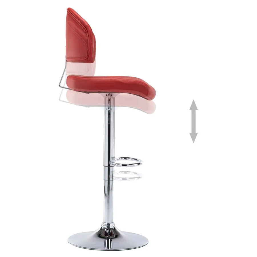 Tabouret de bar Rouge bordeaux Similicuir - 6