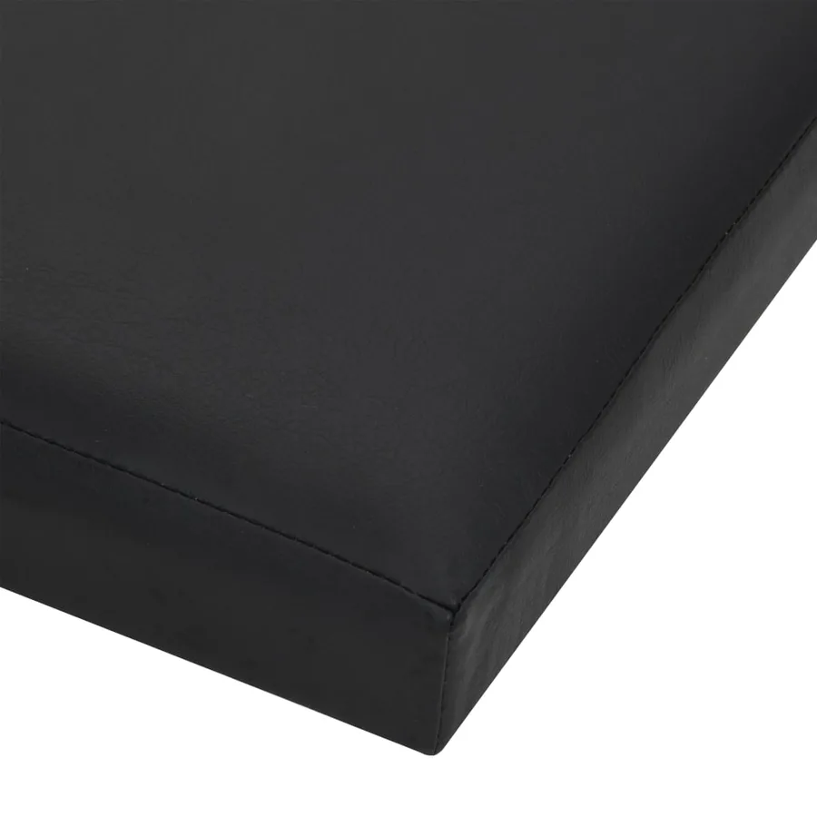 Tabouret de rangement pliable Noir Similicuir - 6