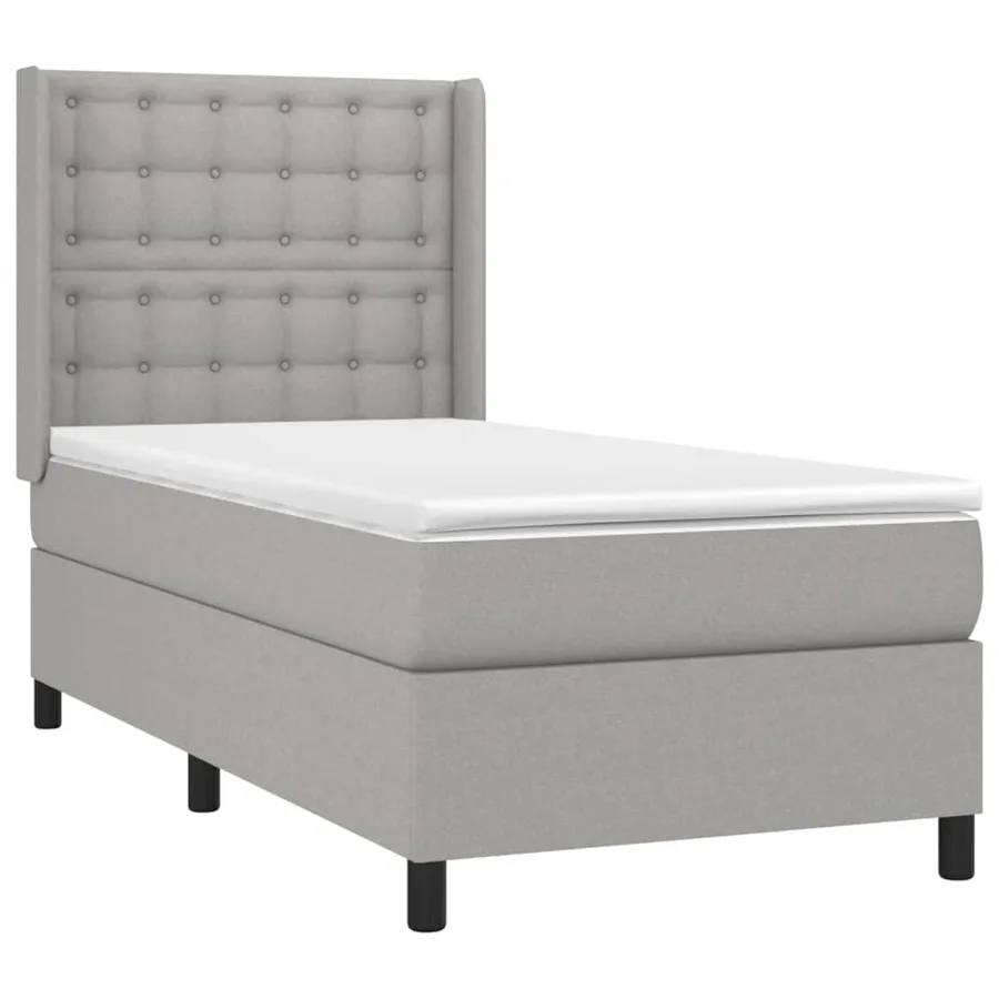 Sommier à lattes de lit matelas LED Gris clair 80x200cm Tissu - 4