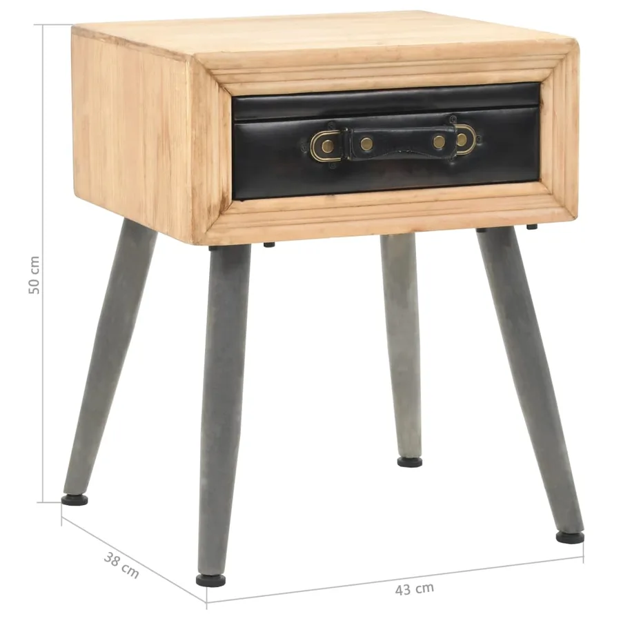 Table de chevet Bois de sapin massif 43 x 38 x 50 cm - 9