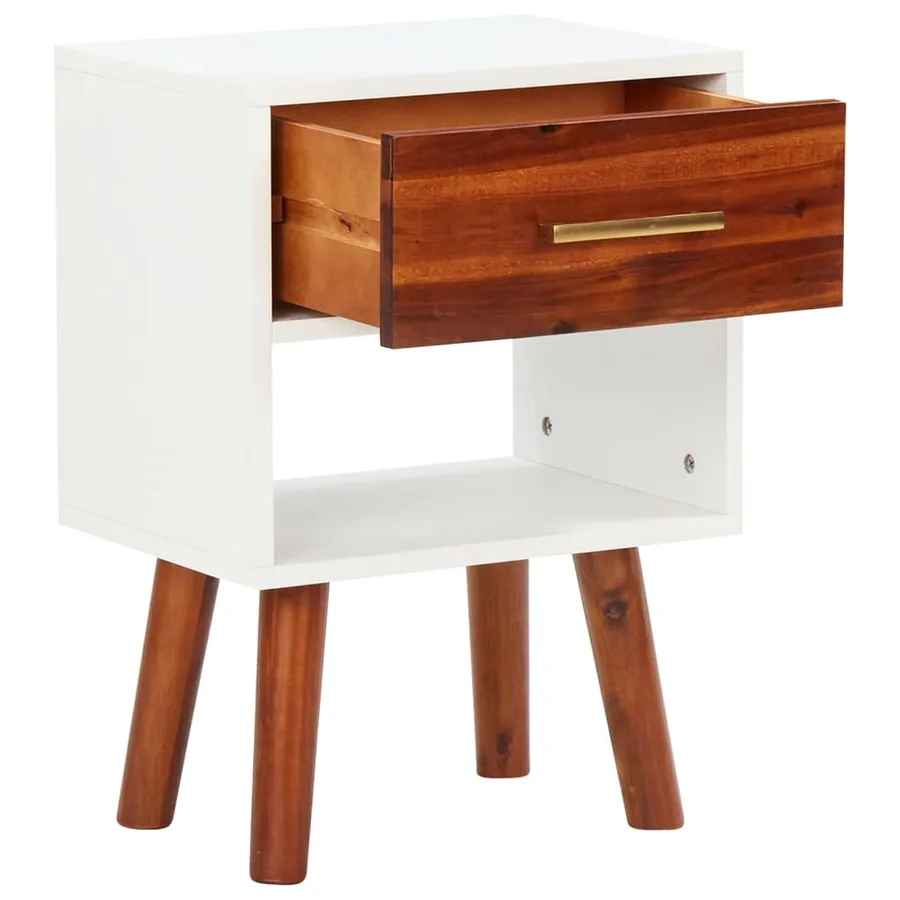 Tables de chevet 2 pcs Bois d'acacia massif 40x30x57 cm - 7
