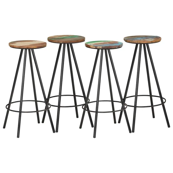 Tabourets de bar lot de 4 bois massif de récupération