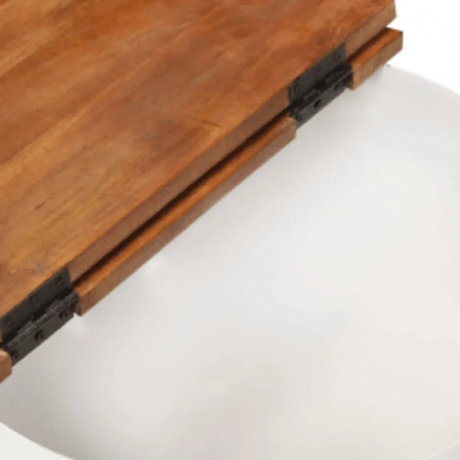 Table basse Bois de récupération massif Blanc Forme de bol - 12
