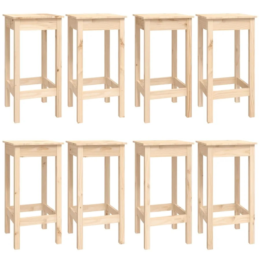 Ensemble de bar 9 pcs Bois de pin massif - 3