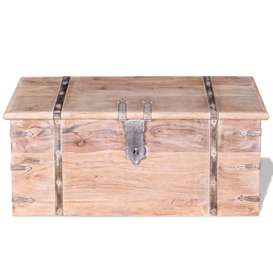 Ensemble de deux coffres de rangement Bois d'Acacia - 4