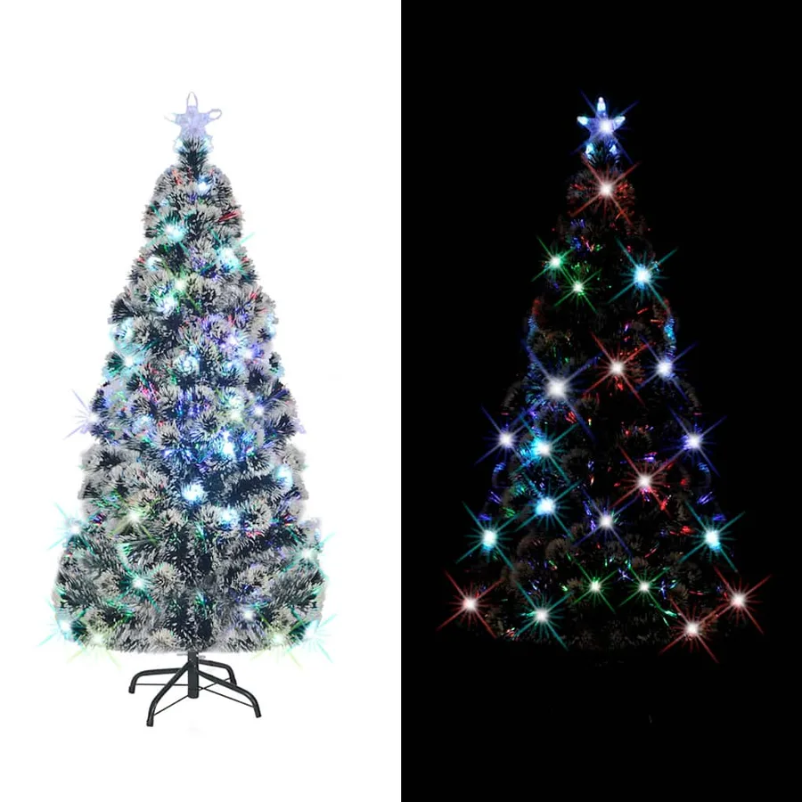 Arbre de Noël pré-éclairé avec support et LED 210 cm fibre optique - 2