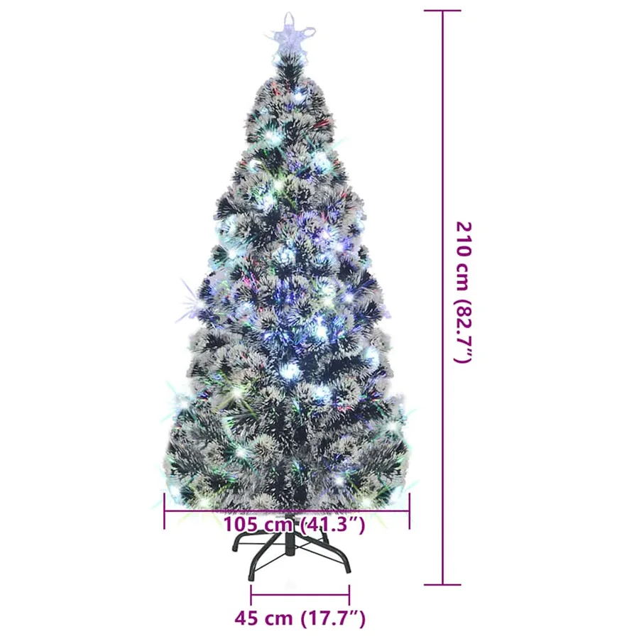 Arbre de Noël pré-éclairé avec support et LED 210 cm fibre optique - 8