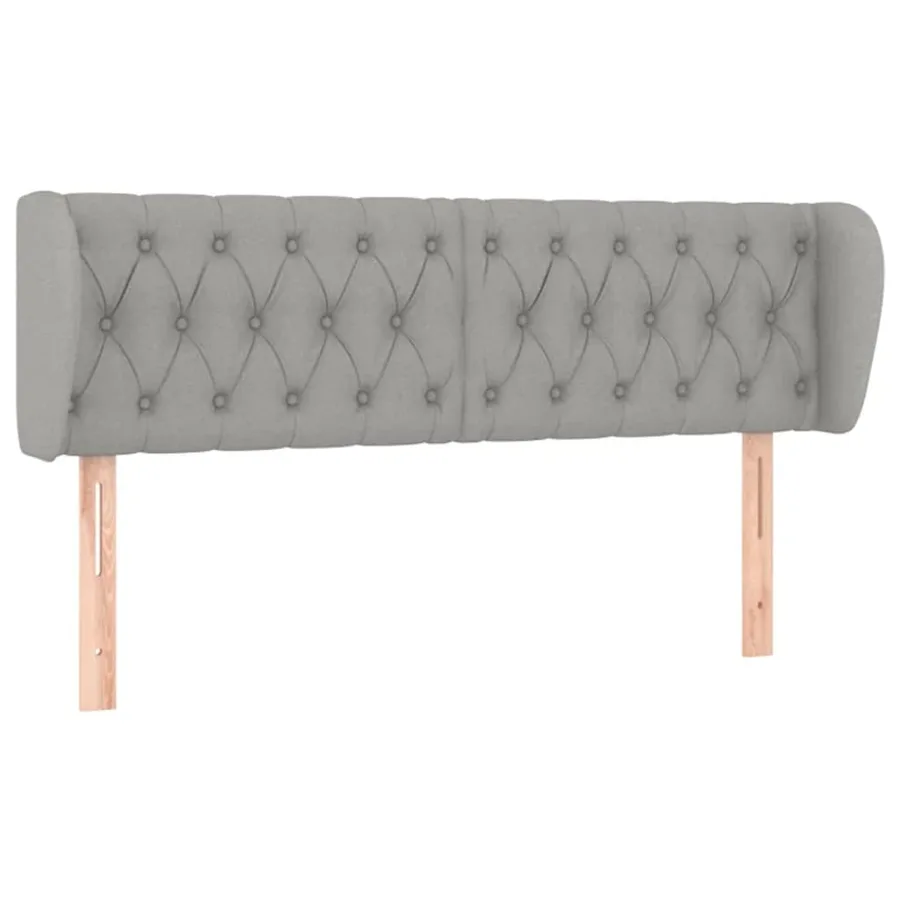 Tête de lit avec oreilles Gris clair 147x23x78/88 cm Tissu - 2